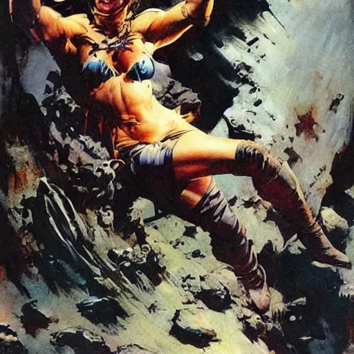 Prompt: art by frank frazetta, cool