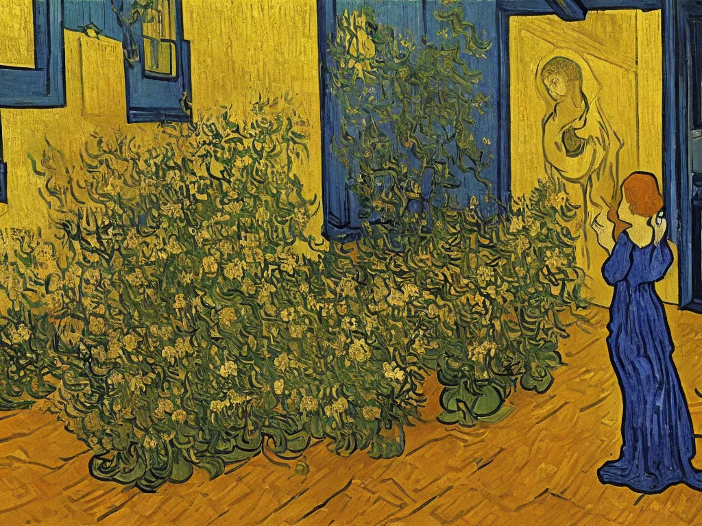 Image similar to the annunciation by van gogh oil painting