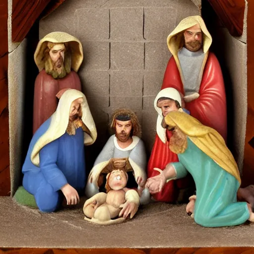 Prompt: among us nativity scene