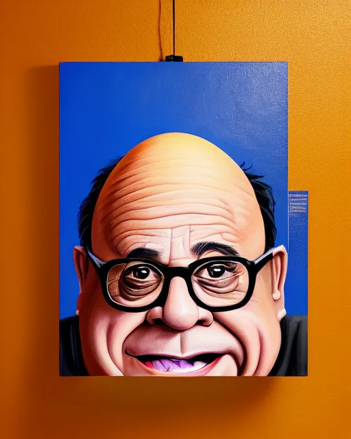 Image similar to painting portrait of danny devito as an egg, cartoon, warm lighting, danny devito has an egg body, movie poster, illustration by bartek fedyczak, erak note, tooth wu, neil richards, kan liu, siwoo kim, jisu choe, trending on art station