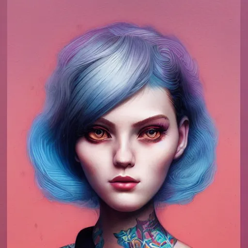 Prompt: lofi woman portrait Pixar style by Tristan Eaton Stanley Artgerm and Tom Bagshaw, high detail.