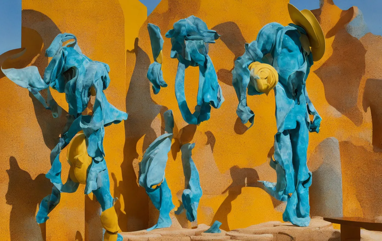 Prompt: a cowboy turning into blooms by slim aarons, by zhang kechun, by lynda benglis. tropical sea slugs, brutalist angular sharp tractor tires. complementary colors. warm soft volumetric dramatic light. national geographic. 8 k, rendered in octane, smooth gradients. sculpture by antonio canova. yellow teal accents.