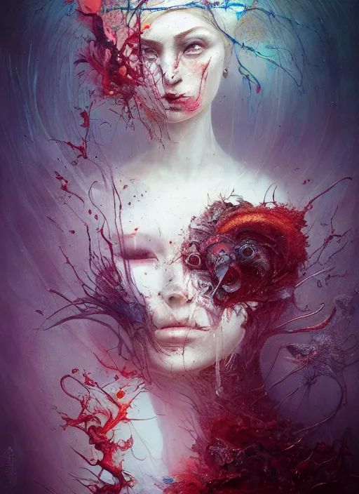 Prompt: the duchess, highly detailed, cinematic, 8 k, by megan duncanson, benjamin lacombe, adrian borda, stanley artgermm, tom bagshaw, craig mullins, carne griffiths, ayami kojima, beksinski, giger, trending on deviantart, hyper detailed, horror, full of colour