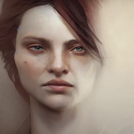 Image similar to a white and a brown woman merging together over time by greg rutkowski, hyperrealist, cinema 4 d, sicodelica, rendering unreal engine 5 digital art