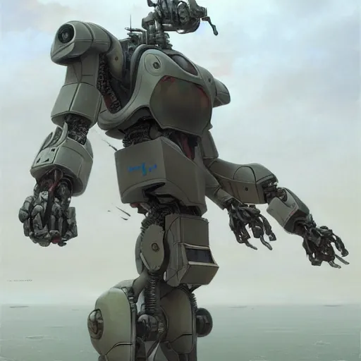 Image similar to character concept art of a gun dam mech robot, depth of field background, artstation, award - winning realistic sci - fi concept art by jim burns and greg rutkowski, beksinski, a concept art masterpiece, pastel color palette, james gilleard, bruegel, alphonse mucha, and yoshitaka amano.