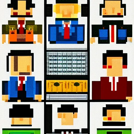 Image similar to an 8-bit game of Mad Men