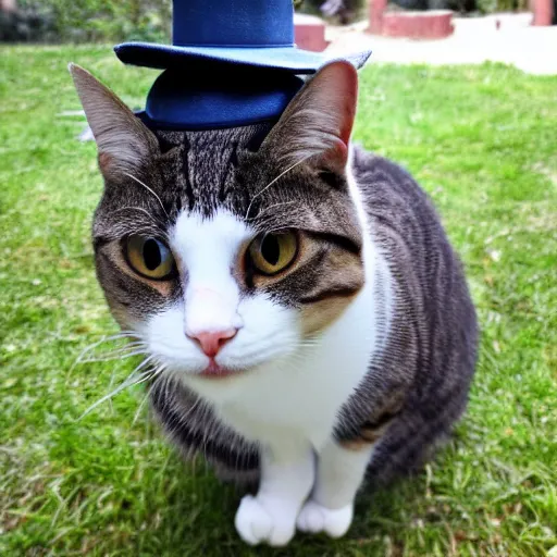 Prompt: cat wearing hat