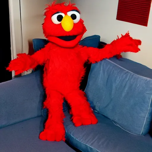 Image similar to elmo has a psychotic break