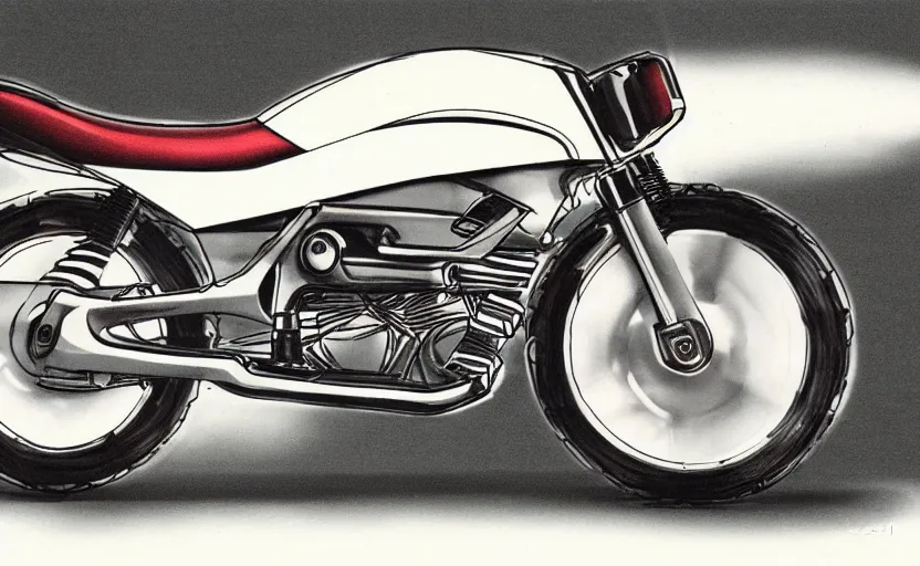 Prompt: 1 9 7 0 s yamaha motorcycle concept, sketch, art,