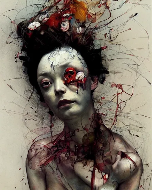 Image similar to there is ugliness in beauty, but there is also beauty in ugliness. in the style of adrian ghenie, esao andrews, jenny saville, edward hopper, surrealism, dark art by james jean, takato yamamoto