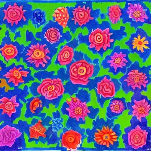 Image similar to astral array of flowers gouache
