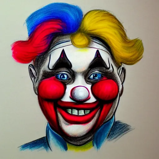 Image similar to drawing of a clown by jaime hewlett