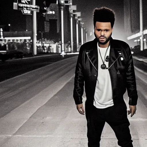 Image similar to The Weeknd in Las Vegas, After Hours