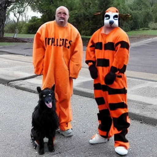 Prompt: animals dressed as inmates