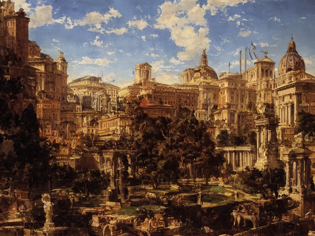 Prompt: vision of rome by adolf hiremy hirschl