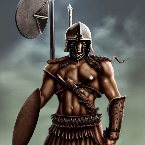 Prompt: a spartan warrior by steve argyle,