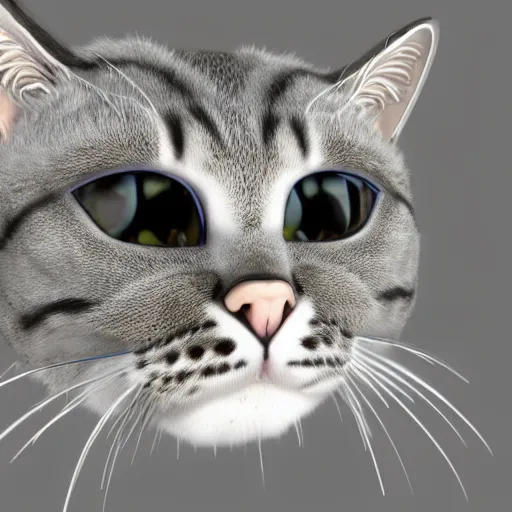 Image similar to creepy poorly 3 d rendered cat