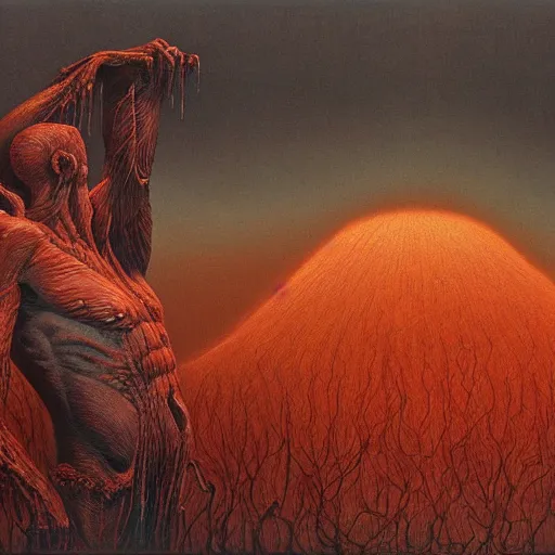 Image similar to a flesh monster 4k by zdzisław beksiński