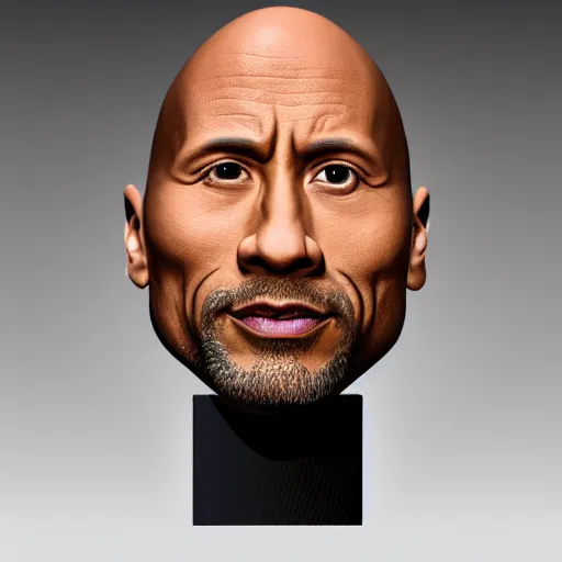 Image similar to Dwayne Johnson bobblehead with a big head, photorealistic, ultra high detail, 8k