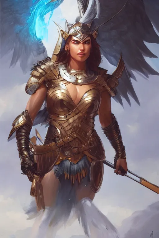 Image similar to amazon valkyrie athena, d & d, fantasy, portrait, highly detailed, headshot, digital painting, trending on artstation, concept art, sharp focus, illustration, art by artgerm and greg rutkowski and magali villeneuve