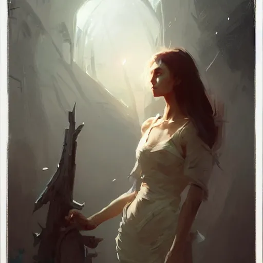 Prompt: A handsome woman, digital art, fantasy art by Greg Rutkowski