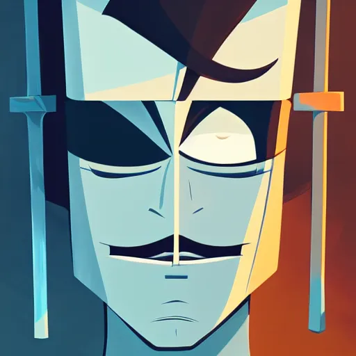 Image similar to face icon stylized minimalist samurai jack, loftis, cory behance hd by jesper ejsing, by rhads, makoto shinkai and lois van baarle, ilya kuvshinov, rossdraws global illumination