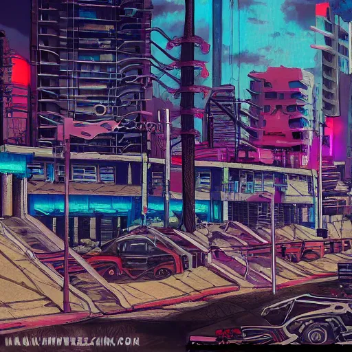 Prompt: tijuana cyberpunk by kirokaze