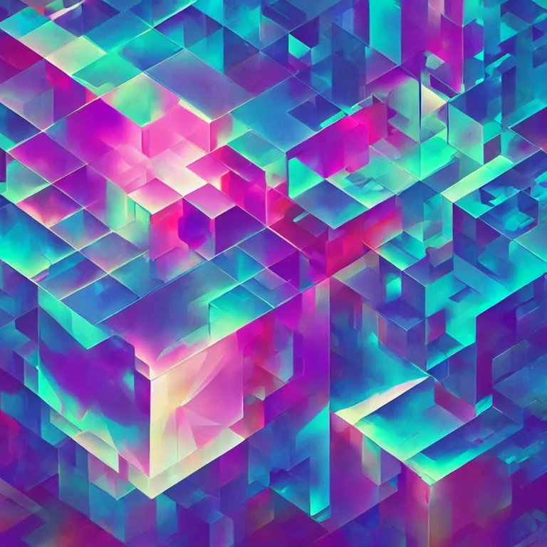 Image similar to album cover design depicting LED infinity cube, by Jonathan Zawada, beeple and jeremiah ketner, digital art