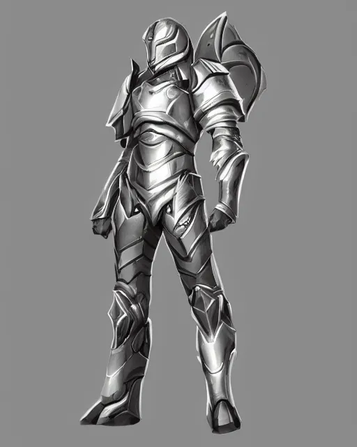 Image similar to light armor, fantasy concept art, trending on artstation, white silver with gold accents, flat shading, smooth lines, extremely clean, uncluttered, symmetrical, front view