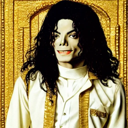 Image similar to michael jackson as jesus christ, old style pictures
