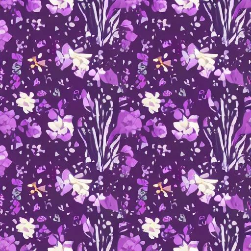 Prompt: Icon for a clothing company called WildFlower,dark purple background, floral, simple