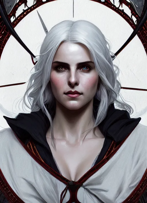 Prompt: symmetry!! portrait of ciri from the witcher, gothic, dark, intricate, elegant, highly detailed, digital painting, artstation, concept art, smooth, sharp focus, illustration, art by artgerm and greg rutkowski and alphonse mucha