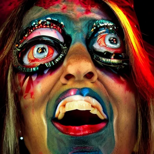 Image similar to a devil, close - up portrait photo by david lachapelle, masterpiece, trending on flickr