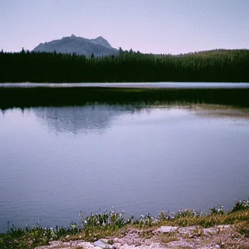 Image similar to a week at the lake [ zeiss ikon zm, planar 5 0 mm f / 2, cinestill 5 0 d ]