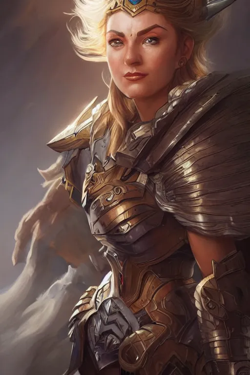 Image similar to amazon valkyrie athena, d & d, fantasy, portrait, highly detailed, headshot, digital painting, trending on artstation, concept art, sharp focus, illustration, art by artgerm and greg rutkowski and magali villeneuve