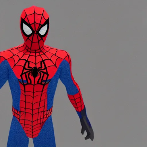 Prompt: low poly spider - man with a low poly hat