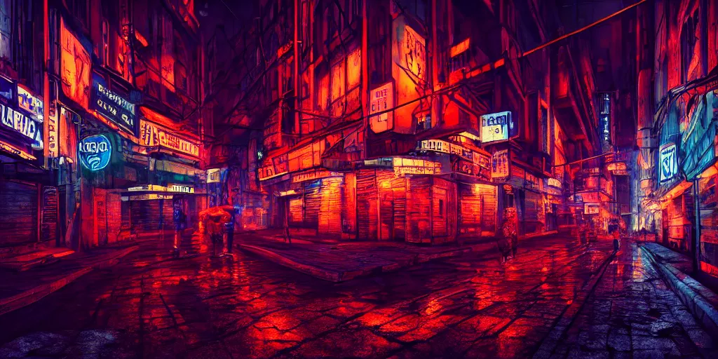 Prompt: Belgrade at night in cyberpunk style, neon lights, ultra realistic, highly detailed, HD, sharp focus, cinematic lighting, realistic, vivid colors, oil painting, non blurry, sharp