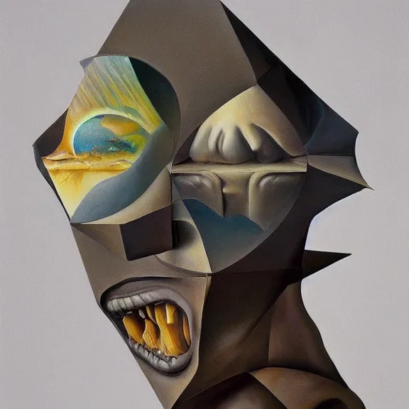 Image similar to a weird, puzzling, nonsensical artwork, impossible to understand, cryptic, mysterious, enthralling, fascinating, but ultimately meaningless piece, the strangest painting I&#x27;ve ever seen, trending on ArtStation, the weirdest painting ever, beautiful, exotic, extremely subtle