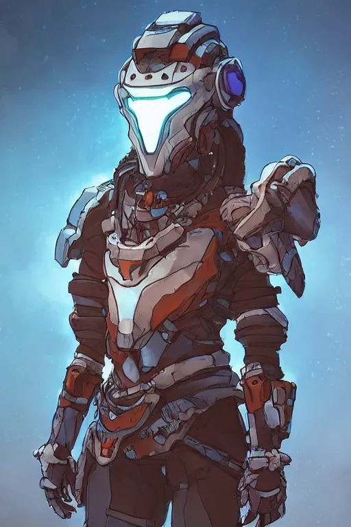 Image similar to combination suit armor aloy horizon forbidden west horizon zero dawn robot ninja mask helmet backpack tribal, art gta 5 comics, official fanart behance hd artstation by jesper ejsing, by rhads, makoto shinkai and lois van baarle, ilya kuvshinov, ossdraws radiating a glowing aura cgi rtx 2 0 2 2