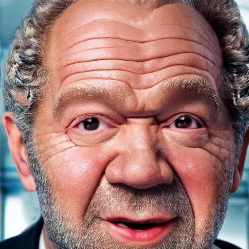 Image similar to Alan sugar in a bath of sugar, hyper realistic, 8k