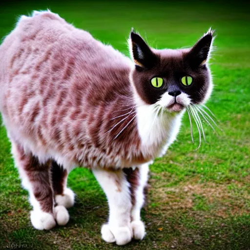 Image similar to a feline llama - cat - hybrid, animal photography