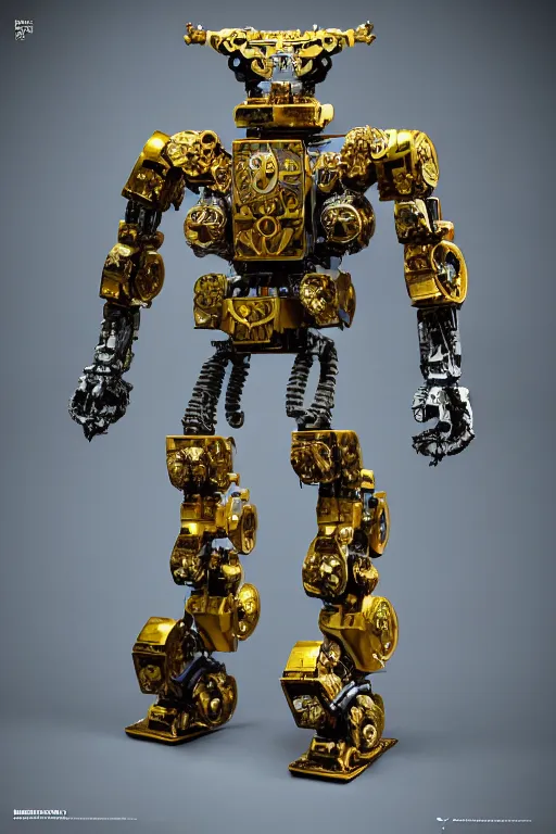 Image similar to a intricate ornate boxing humanoid mecha, punk, by war robots, real steel ( 2 0 1 1 ), westworld and pacific rim movie and ps 5 game machine warrior 5, cryengine, frostbite 3 engine, blue and yellow scheme, sharp focus, 8 k, high definition, insanely detailed, soft lighting, smooth face