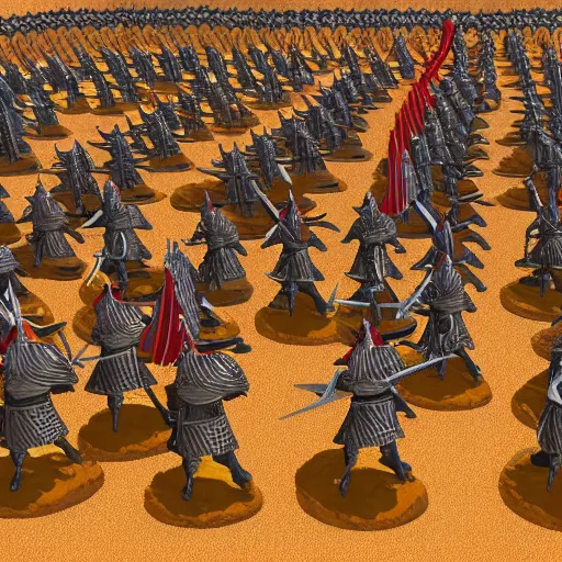 Image similar to Detailed epic render of medieval army with vivid warm colors and atmosphere