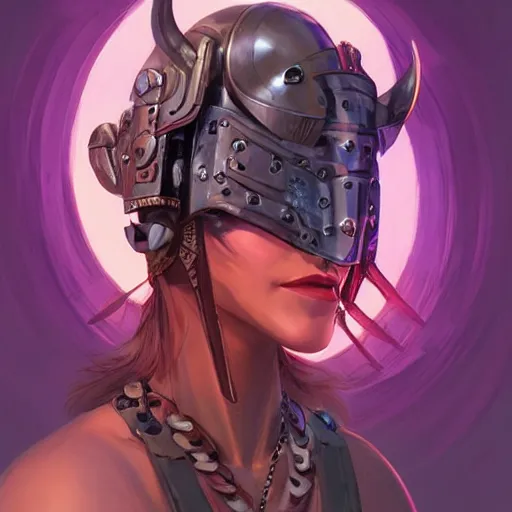 Image similar to cyberpunk viking helmet mask warrior goddess robot ninja fantasy, art gta 5 cover, official fanart behance hd artstation by jesper ejsing, by rhads, makoto shinkai and lois van baarle, ilya kuvshinov, ossdraws