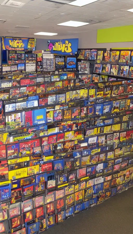 Image similar to rugrats, blockbuster movie rental store