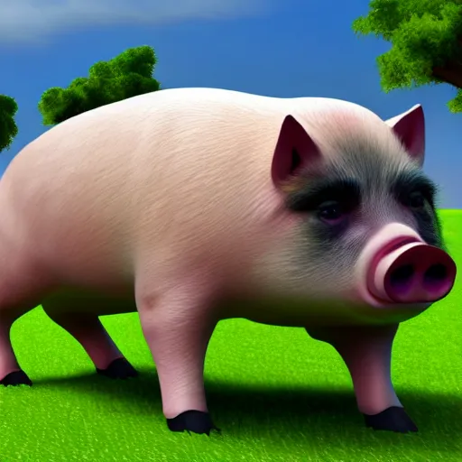 Prompt: superpig, high definition, photorealistic,