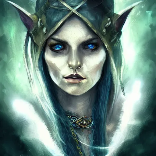 Image similar to portrait of a elven female pirate, fantasy setting, digital art, dramatic lighting, illuminated, cinematic