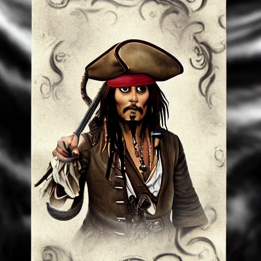 Image similar to jack sparrow in the style of monkey island