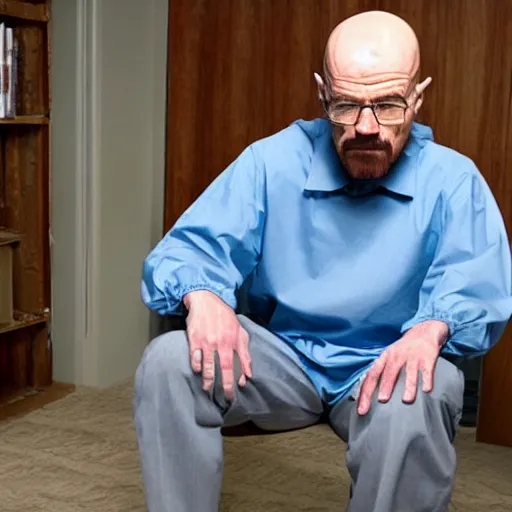 Image similar to Walter white has trapped you in the back rooms