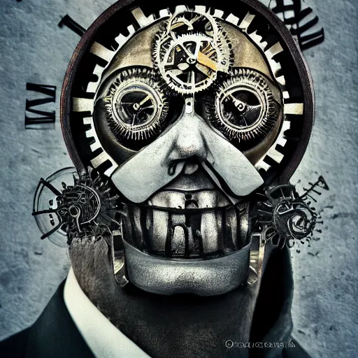 Image similar to the clockwork man, hd photorealistic image